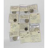 A collection of Indian coins dated between 1300 AD - 1400 AD.