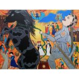 Chinwe Russell, "Conquest of Doncaster", acrylic on stretched canvas, 2020, 120 x 91cm. Includes