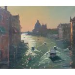 Chris Slater, "Grand Canal Venice", unframed oil on canvas, 2019, 20 x 24 inches. Located in the UK,