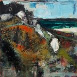 Susan Isaac, "The Blockhouse on Tresco", unframed, 2019, 30 x 30cm. Selected for the Leicester