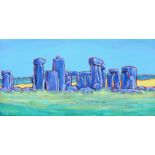 Jill Temporal, "Sacred Wonder of StoneHenge", unframed acrylic on stretched canvas, 2019, 31 x 16