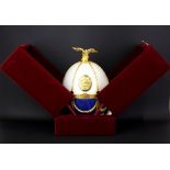 A boxed Faberge Imperial Arts collection egg cased unopened vodka decanter with four glasses, with