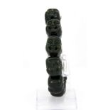 A bracelet of carved jade bracelet Happy Buddha head beads, each bead is 2cm.
