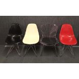 Four stylish contemporary chairs, widest W.56cm, H. 82cm.