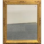 A gilt wood framed bevelled glass mirror, 63 x 72cm.