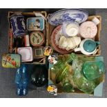 A quantity of china, glassware and collectors tins.