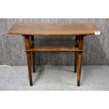 A 1960's oak finished coffee table, 33 x 68 x 49cm.