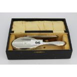 A boxed hallmarked silver Christening set, c. 1929.