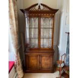 A superb hand-made reproduction mahogany bookcase by G & T Woodcrafts LTD., 213cm x 102 x 52cm.