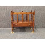 An attractive mahogany Canterbury magazine rack, H.47cm x W. 36cm.