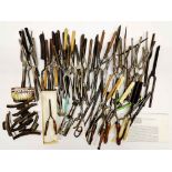 A large lifetime collection of Victorian and earlier hair curling tongs.