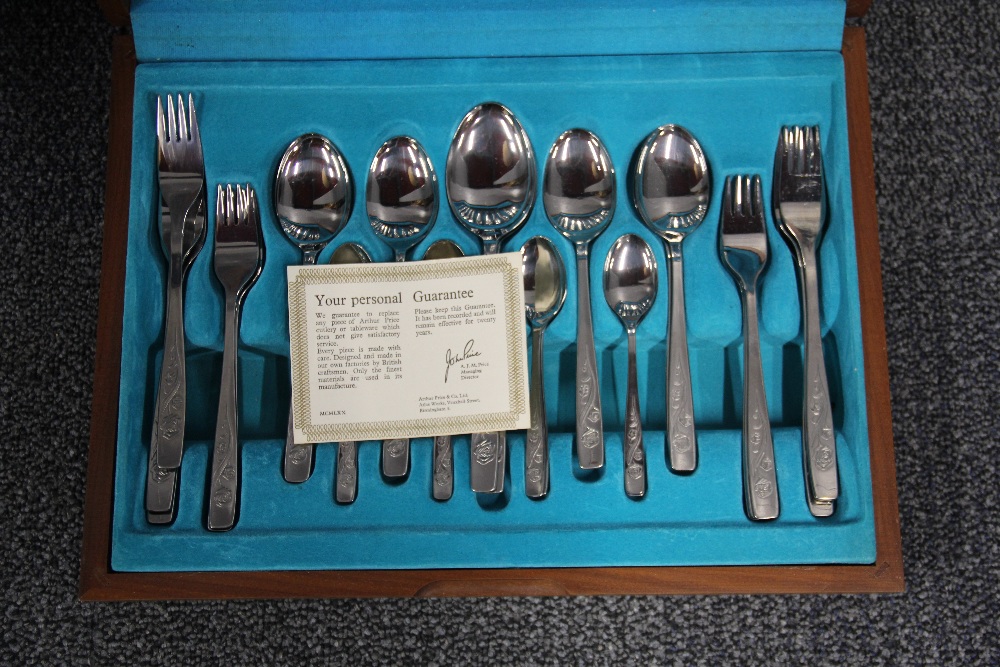 A 1970's teak cased Arthur Price stainless steel cutlery set. - Image 2 of 2