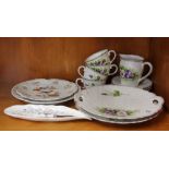 An Edwardian part tea set and other china items.