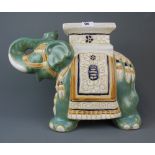 A ceramic elephant garden stool, H. 37cm.