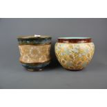 Two Royal Doulton stoneware planters, largest Dia. 21cm H. 20cm