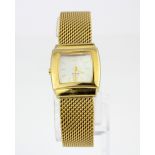 A vintage Citizen ladies gold plated wrist watch with mother of pearl face, (approx 7.5cm).