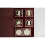 A boxed group of six 1977 The Cayman islands silver Queens Jubilee coins including $50.