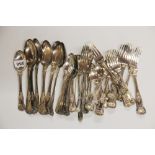 A quantity of silverplated cutlery.