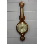 An early 19th century Knight of Braintree mahogany veneered mercury barometer, L. 104cm.