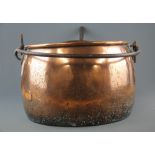 A 19th century copper pan and copper pot, Dia. 36cm, H. 24cm.