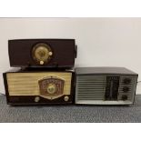 Three vintage Bakelite radios.