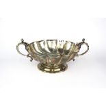 A heavy hallmarked silver fruit bowl, W. 32cm.