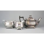 A hallmarked silver tea set.