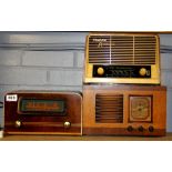 Three vintage radios.