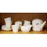 A 1920's Wedgwood gilt porcelain tea set, teapot A/F.