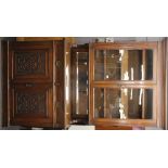 A Victorian carved mahogany glazed cabinet over sideboard, 122 x 222cm.