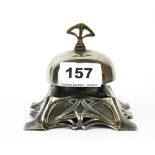 A rare WMF silver plated desk bell (in working order), H. 8.5cm.