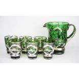 A vintage silver overlaid Venetian glass water set.