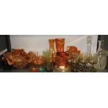 A quantity of carnival and other glassware.