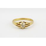 A gentleman's 18ct yellow gold ring set with a brilliant cut diamond, approx. 0.45ct, (W).