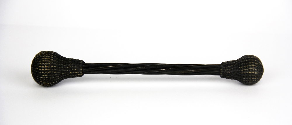 An early 19th Century baleen and bronze sailors life preserver, L. 21cm.