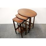 A nest of three mahogany side tables, 58 x 41 x 63cm.