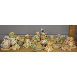 A collection of Pricilla Hillman limited edition teddy bear figures, tallest H. 12cm.