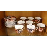 Nine early Crown Derby tea cups and saucers. Condition: generally good condition with some gilt