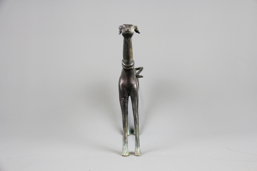 A stylised bronze figure of a Greyhound, H. 21cm. - Bild 3 aus 3