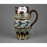 A Doulton Lambeth stoneware jug, H. 18cm. Condition : no visible damage.