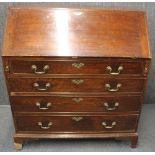 A Georgian oak bureau, W. 99cm. H. 110cm.