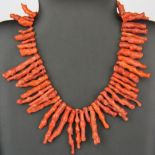 A unusual necklace of branch coral beads, necklace L. 38cm.