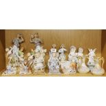 A quantity of Victorian porcelain figurines etc, tallest. 29cm.