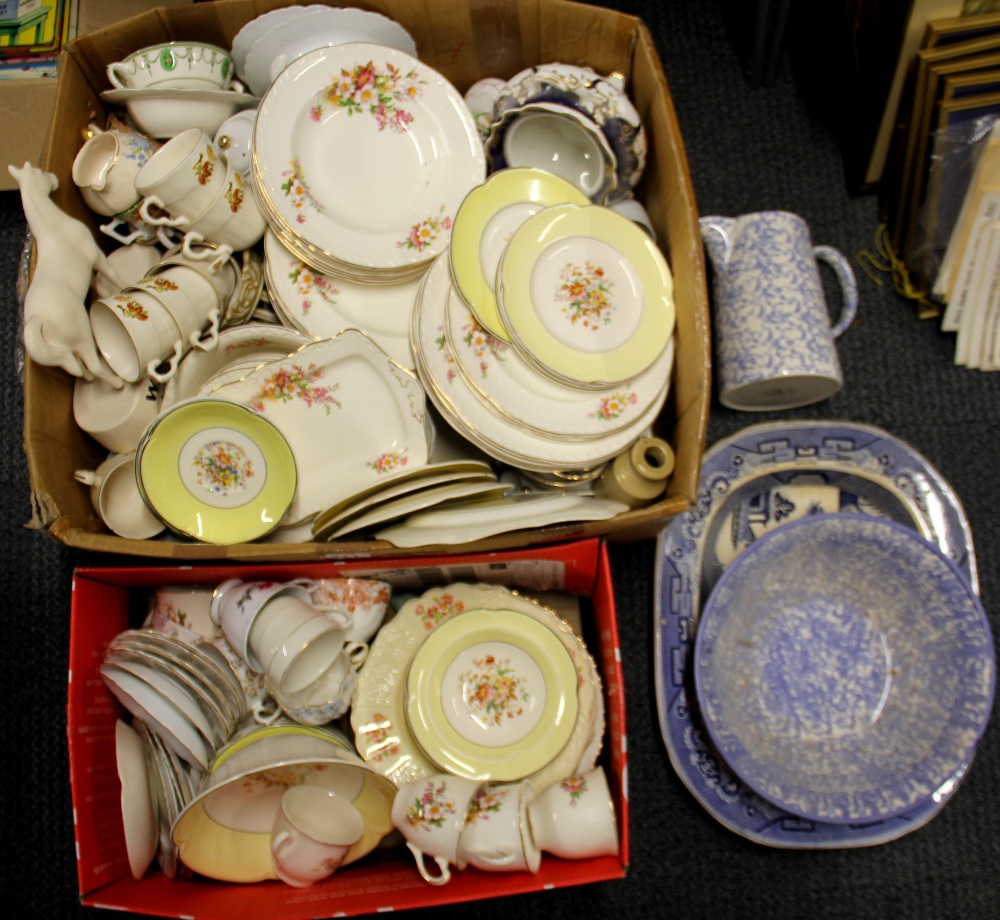 Two boxes of mixed china.