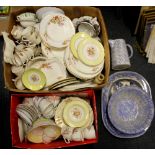 Two boxes of mixed china.