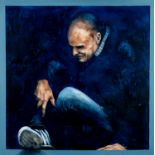 Terry Chip, "Shinder the scriptwriter", unframed acrylic on deep box canvas, 2014, 76 x 76cm.