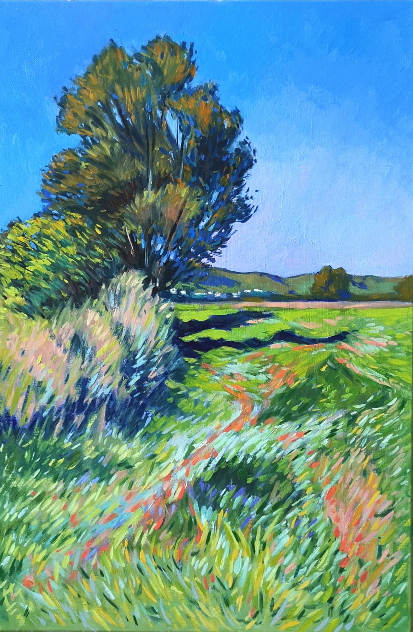 Raymond Balfe, "Andalusian Meadow", unframed oil on canvas, 2021, 60 x 40cm. At the time of this