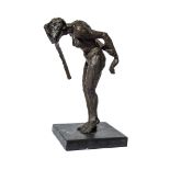 Ramon Rave, "Juicios", lost wax bronze finished with patina sculpture, 2020, 25 x 5 x 7cm. Pieces