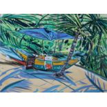 Pippa Cunningham, "Bianca's Bar Jungle Beach Unawatuna", unframed gouache on watercolour paper 2019,