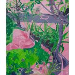 Karina Brzostowski, "Secret Garden 6", unframed acrylic on canvas, 2020, 50.8 x 61cm. Located in